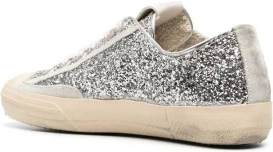 Golden Goose Glitter V-Star Sneakers Gray Dames