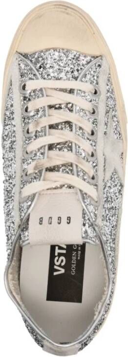 Golden Goose Glitter V-Star Sneakers Gray Dames