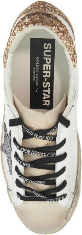 Golden Goose Glitterende Superstar Leren Sneakers White Dames