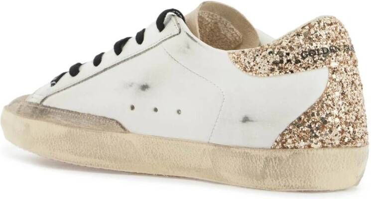 Golden Goose Glitterende Superstar Leren Sneakers White Dames