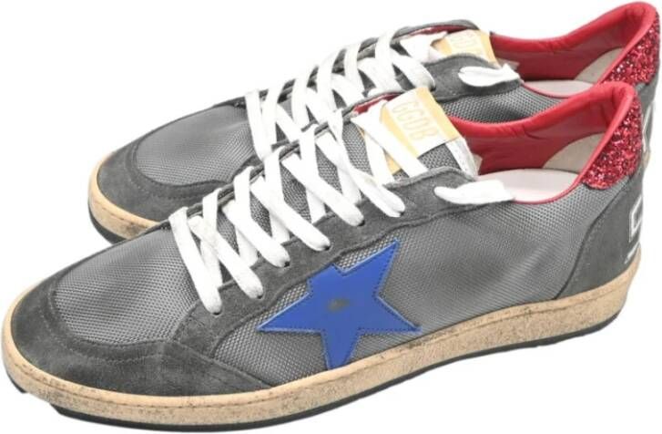 Golden Goose Grijze Blauwe Ster Sneakers met Glitter Achterkant Gray Heren