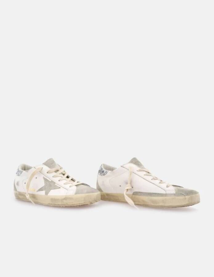 Golden Goose Grijze Glitter Hiel Ster Sneakers White Dames