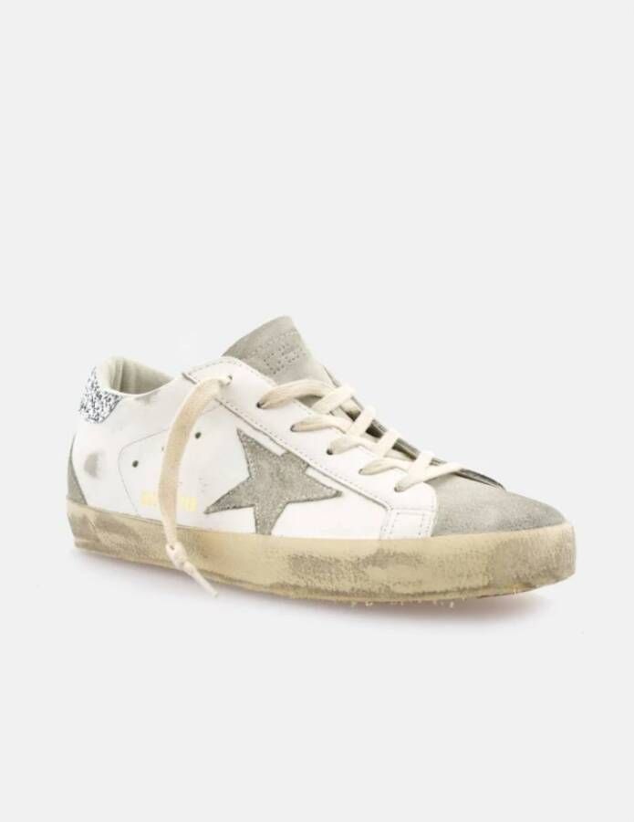 Golden Goose Grijze Glitter Hiel Ster Sneakers White Dames