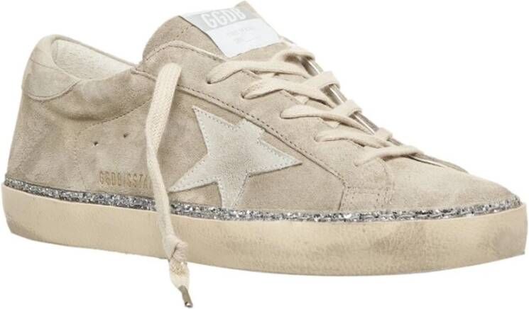 Golden Goose Grijze Klassieke Sneakers met Glitteraccenten Gray Dames