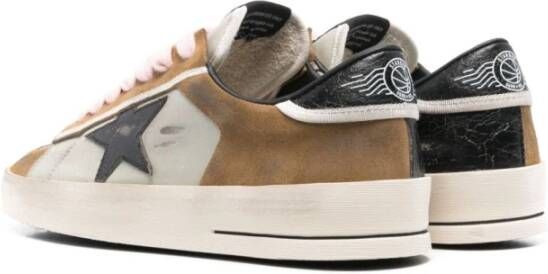 Golden Goose Grijze Suède Kameel Veters Roze Sneakers Multicolor Heren