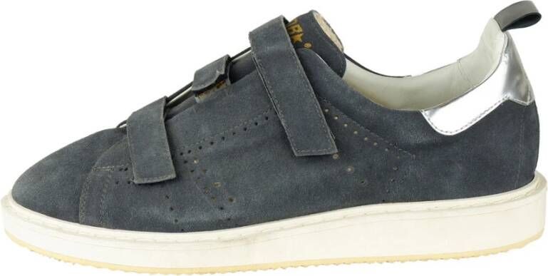 Golden Goose Grijze Suède Velcro Sneakers Gray Heren