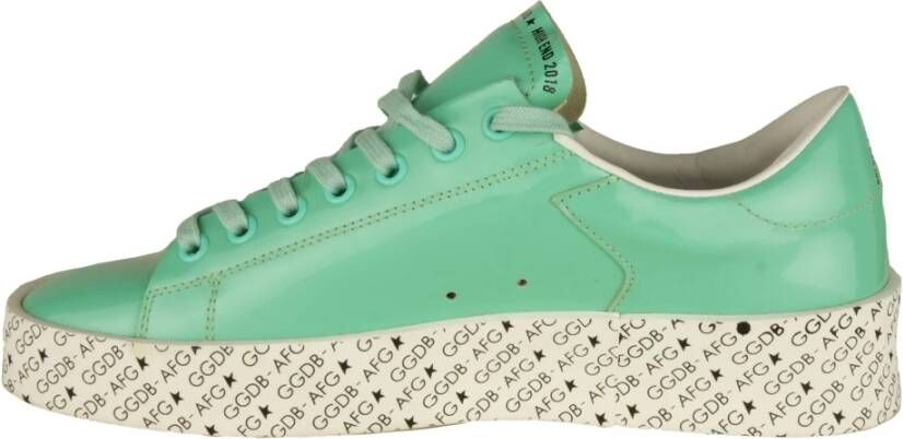 Golden Goose Groene Leren Sneaker Gemaakt in Italië Green Dames