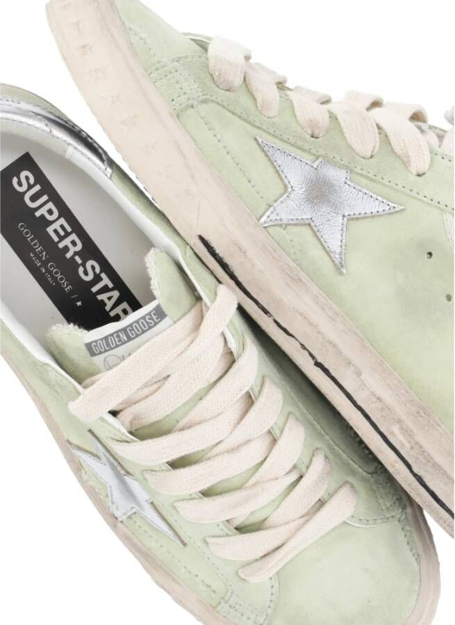 Golden Goose Groene leren sneakers met sterdetail Green Dames