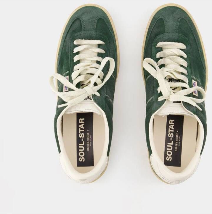 Golden Goose Groene Leren Sneakers Soul Star Green Heren