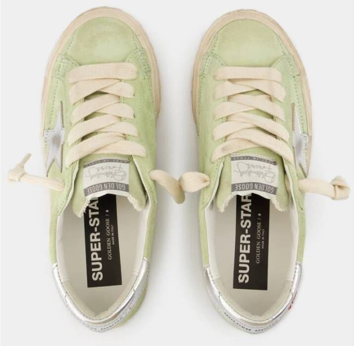 Golden Goose Groene leren sneakers Super Star Green Dames