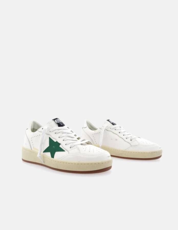 Golden Goose Groene Ster Leren Sneakers White Heren