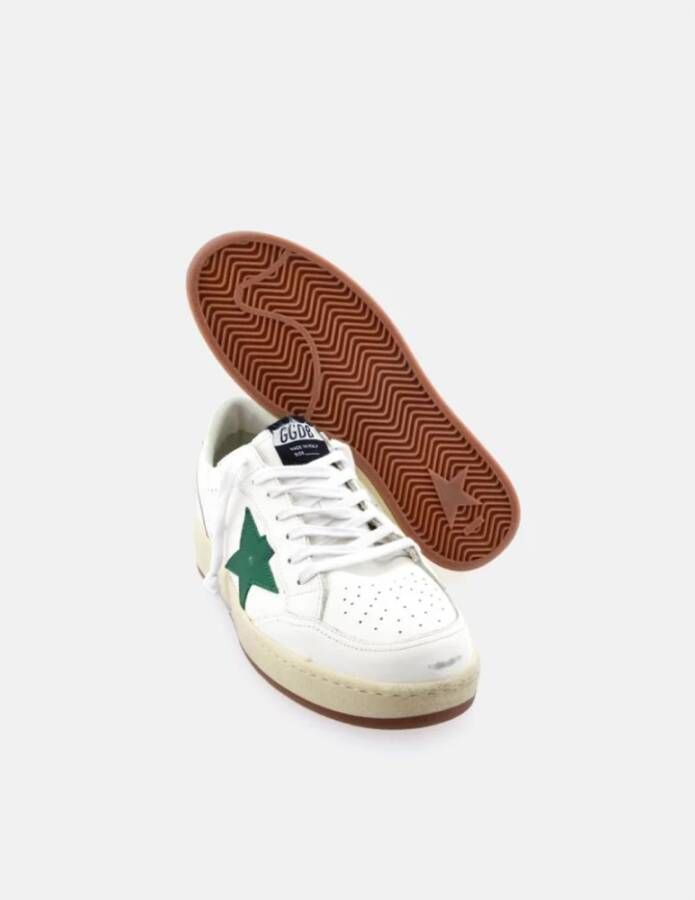 Golden Goose Groene Ster Leren Sneakers White Heren