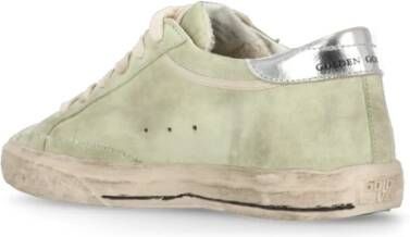 Golden Goose Groene Suède Leren Sneakers Ronde Neus Green Heren