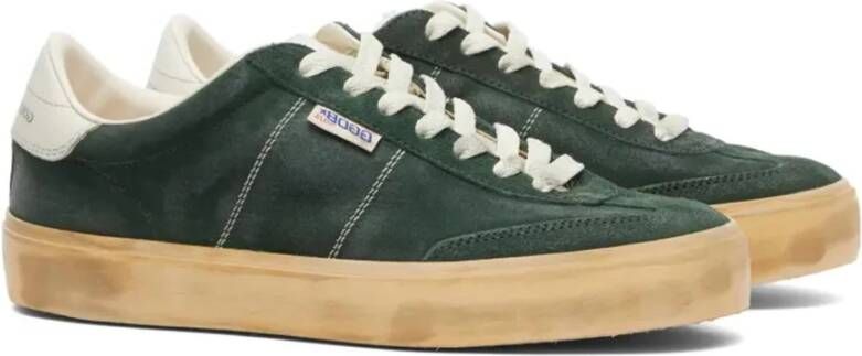 Golden Goose Groene Suède Sneakers Contraststiksels Green Heren