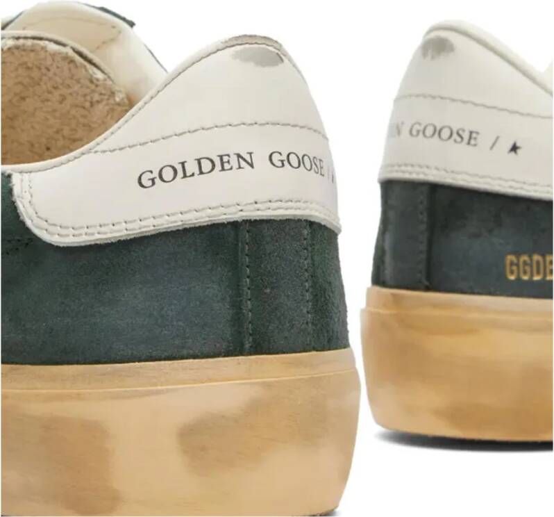 Golden Goose Groene Suède Sneakers Contraststiksels Green Heren