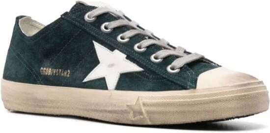 Golden Goose Groene Suède Ster Patch Sneakers Green Heren