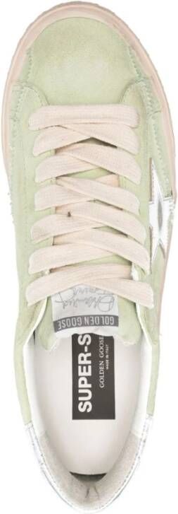 Golden Goose Groene Veterschoenen met Sterpatch Beige Heren