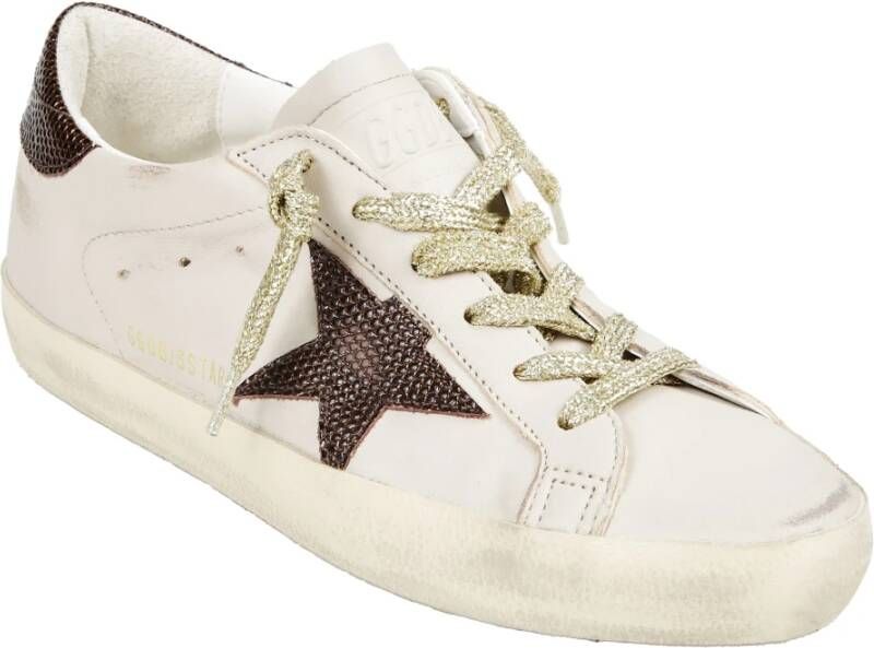 Golden Goose Hagedis Gedrukte Ster Hiel Sneakers White Dames