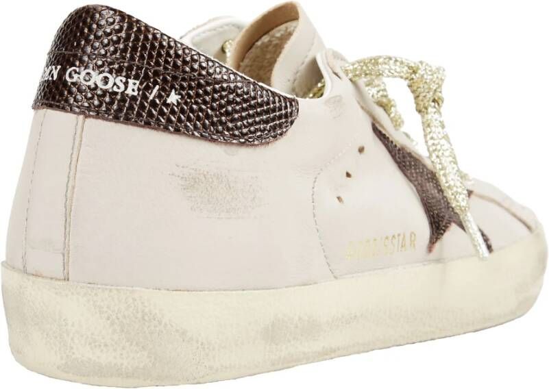 Golden Goose Hagedis Gedrukte Ster Hiel Sneakers White Dames