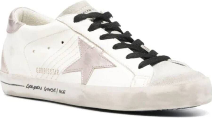 Golden Goose Italiaanse leren sneakers met sterdetail White Dames