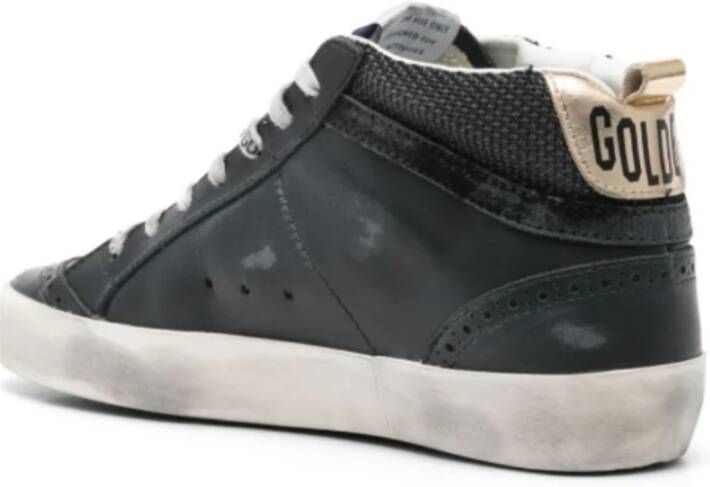 Golden Goose Italiaanse Mid Star Zwarte Leren Sneakers Black Dames