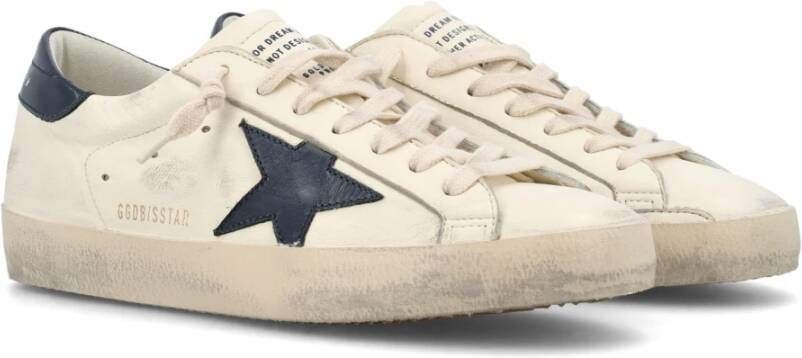 Golden Goose Witte Zwarte Ster Sneakers Italië Beige Heren