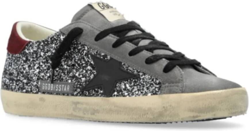 Golden Goose Klassieke Super-Star Sneakers Italië Zwart Multicolor Glitter Gray Dames