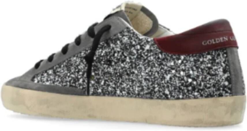 Golden Goose Klassieke Super-Star Sneakers Italië Zwart Multicolor Glitter Gray Dames