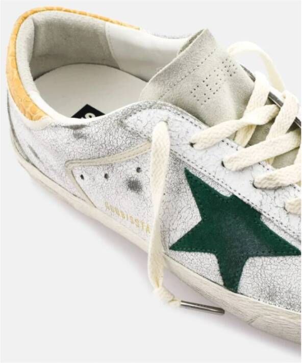 Golden Goose Krokodilhak Groene Ster Sneakers White Heren