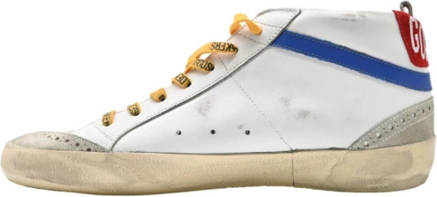 Golden Goose Leopard Classic Sneakers Wit Blauw Rood White Heren