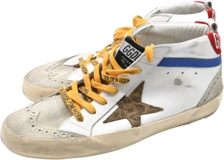 Golden Goose Leopard Classic Sneakers Wit Blauw Rood White Heren