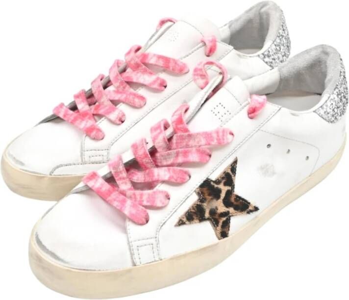 Golden Goose Leopard Horsy Glitter Sneakers White Dames