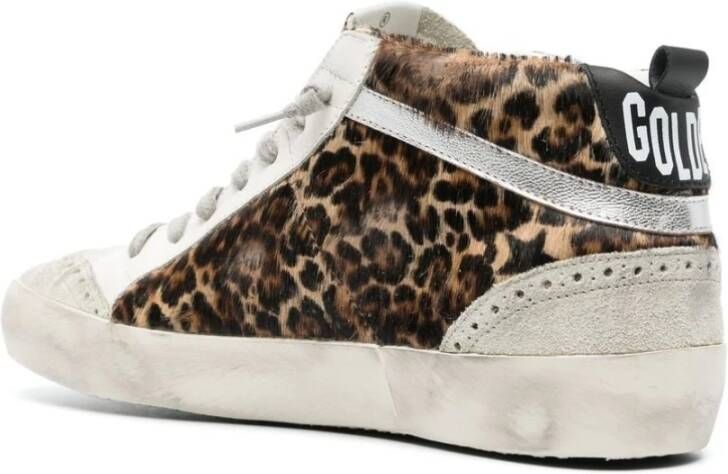 Golden Goose Leopard Print Panel Sneakers Brown Dames