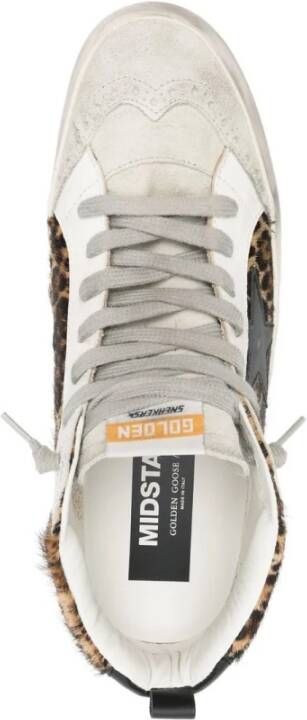 Golden Goose Leopard Print Panel Sneakers Brown Dames