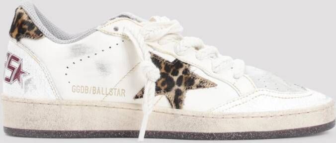 Golden Goose Leopard Print Sneakers White Dames