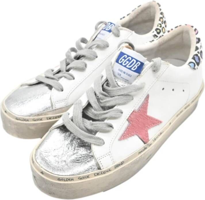 Golden Goose Leopard Sneakers Hi Star Laminated White Dames