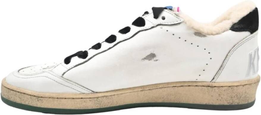 Golden Goose Leren Ball Star Sneakers Wit Zilver Zwart White Dames