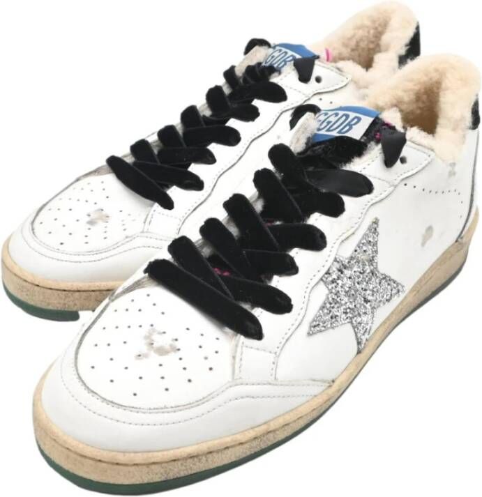 Golden Goose Leren Ball Star Sneakers Wit Zilver Zwart White Dames