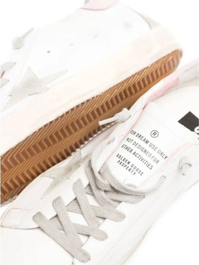 Golden Goose Leren Bovenwerk Suède Ster Crème Zool Pink Dames