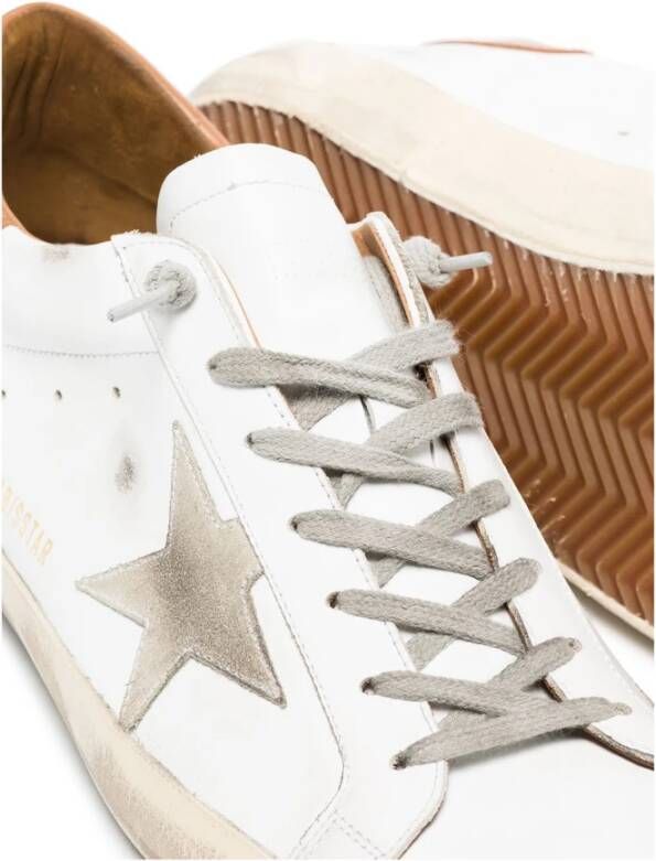 Golden Goose Leren Bovenwerk Suède Ster Sneakers White Heren