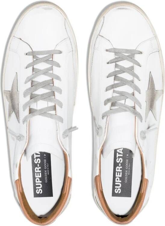 Golden Goose Leren Bovenwerk Suède Ster Sneakers White Heren