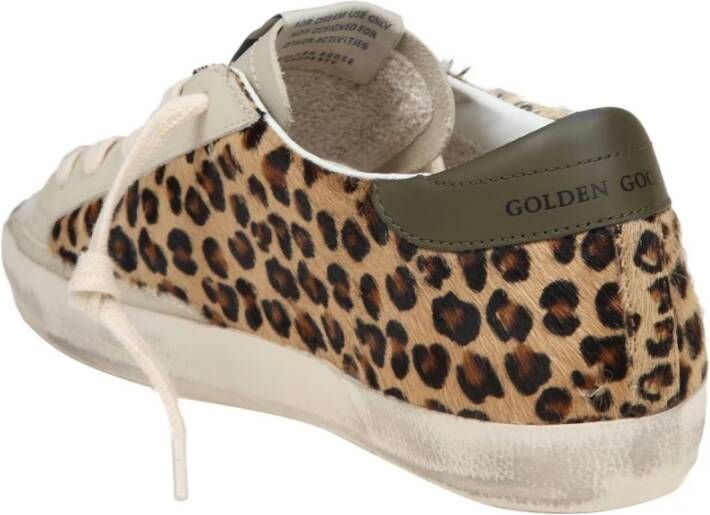 Golden Goose Leren Glitter Sneakers Wit Beige Multicolor Dames
