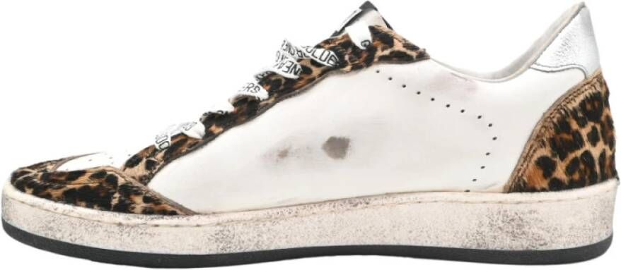 Golden Goose Leren Leo Print Sneakers Wit Goud Multicolor Dames