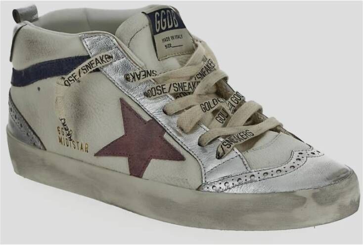 Golden Goose Leren Mid Star Sneaker Gray Dames