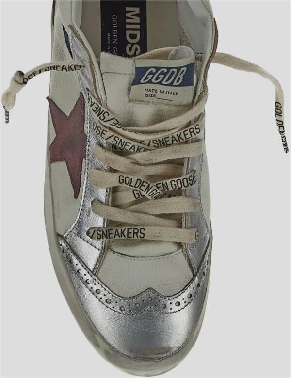 Golden Goose Leren Mid Star Sneaker Gray Dames