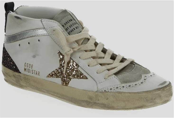 Golden Goose Leren Mid Star Sneaker White Dames