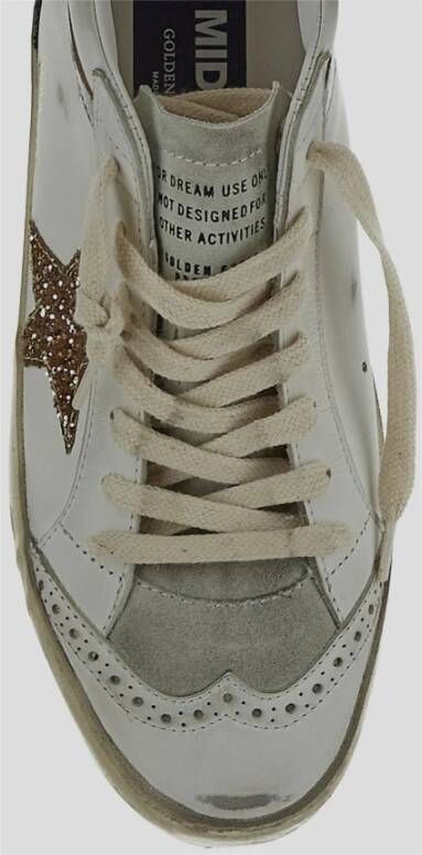 Golden Goose Leren Mid Star Sneaker White Dames