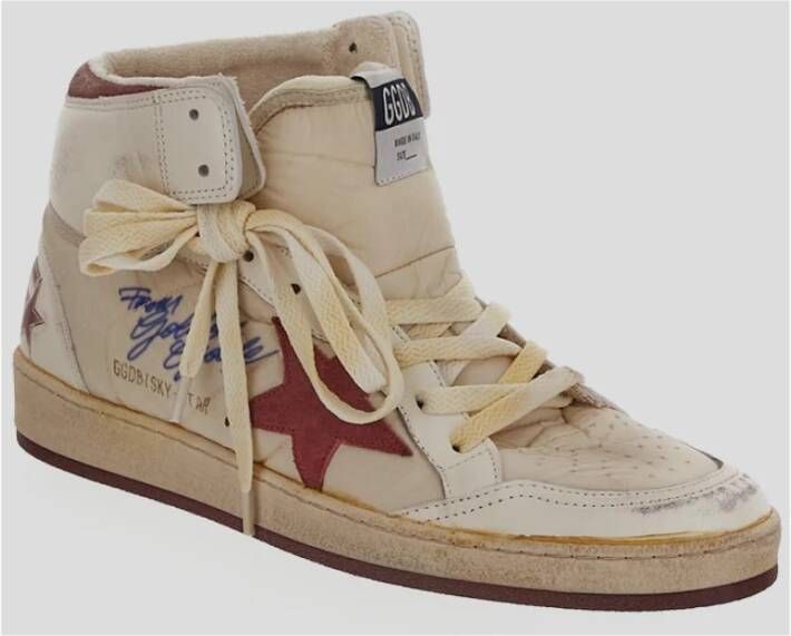 Golden Goose Leren Sky Star Sneakers Beige Heren