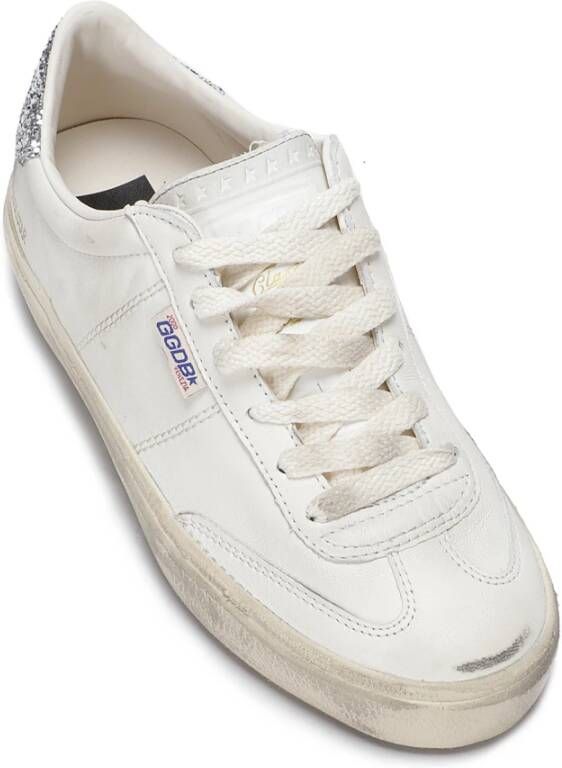 Golden Goose Leren sneakers met glinsterende hiel White Dames