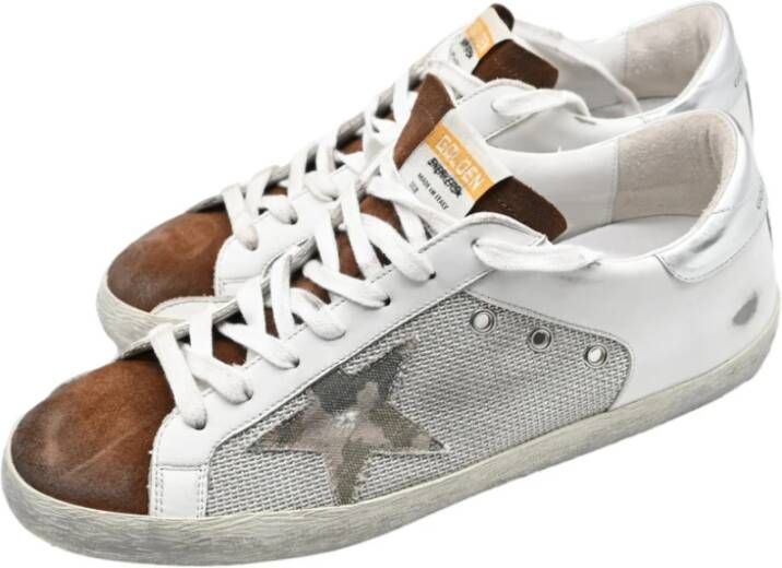 Golden Goose Licht Zilver Wit Kastanje Sneakers White Heren